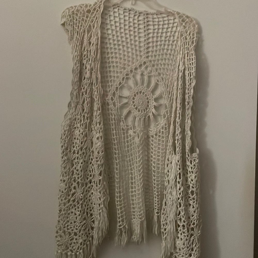 Open knit cardigan